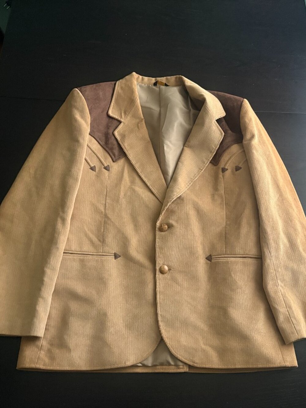 NWOT Vintage Mens Pioneer West Brown Tan Corduroy Western Blazer Sports Coat 44